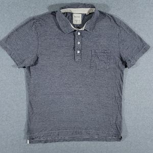 Billy Reid Polo Shirt Mens Large Short Sleeve 100% Cotton Gray